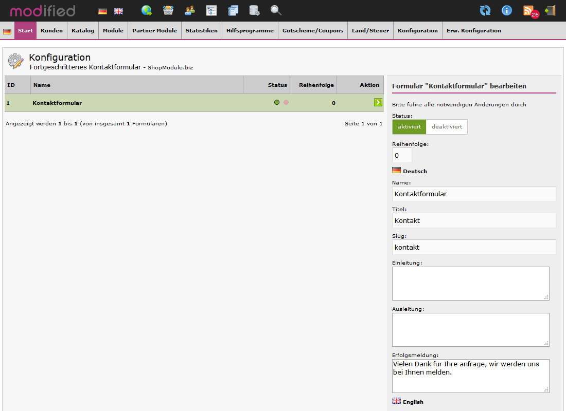 Fortgeschrittenes Kontaktformular 4