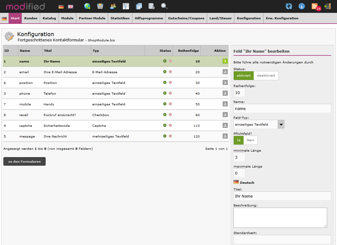 Fortgeschrittenes Kontaktformular 6