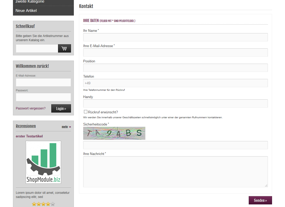 Fortgeschrittenes Kontaktformular 7