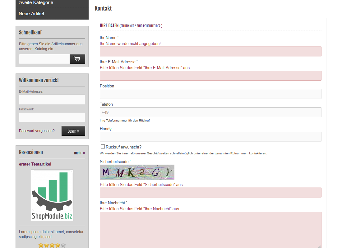 Fortgeschrittenes Kontaktformular 8