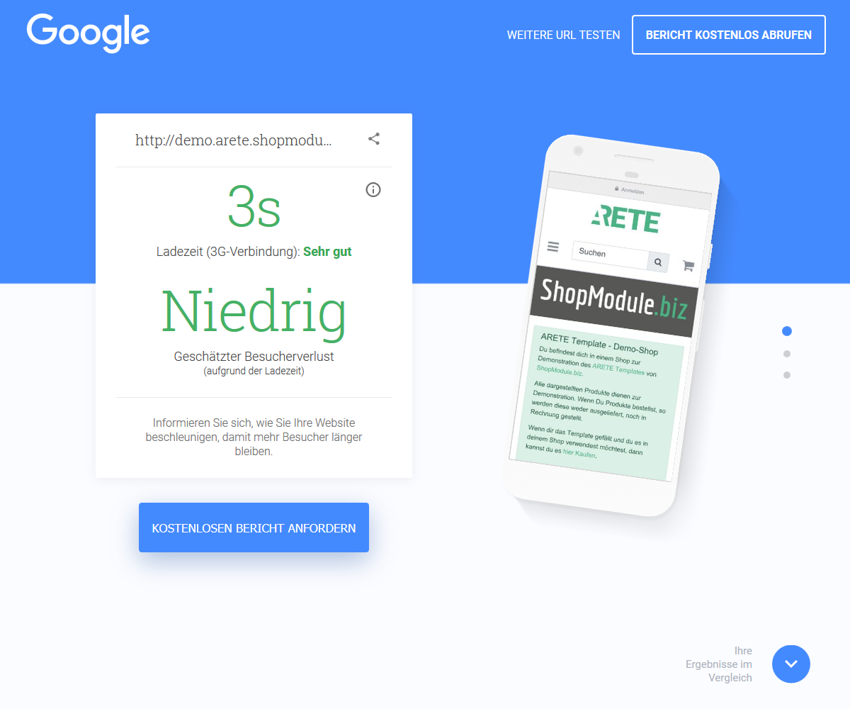 Mobile First – responsives Template ARETE 3