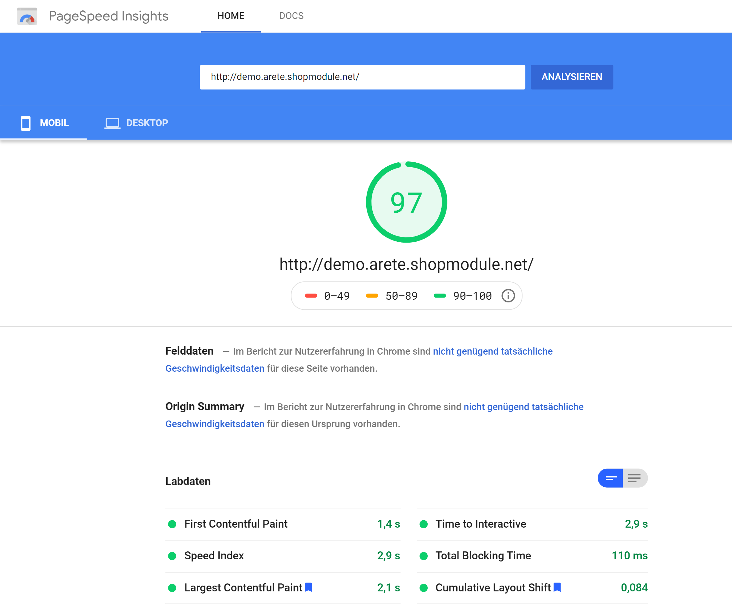Mobile First – responsives Template ARETE 5
