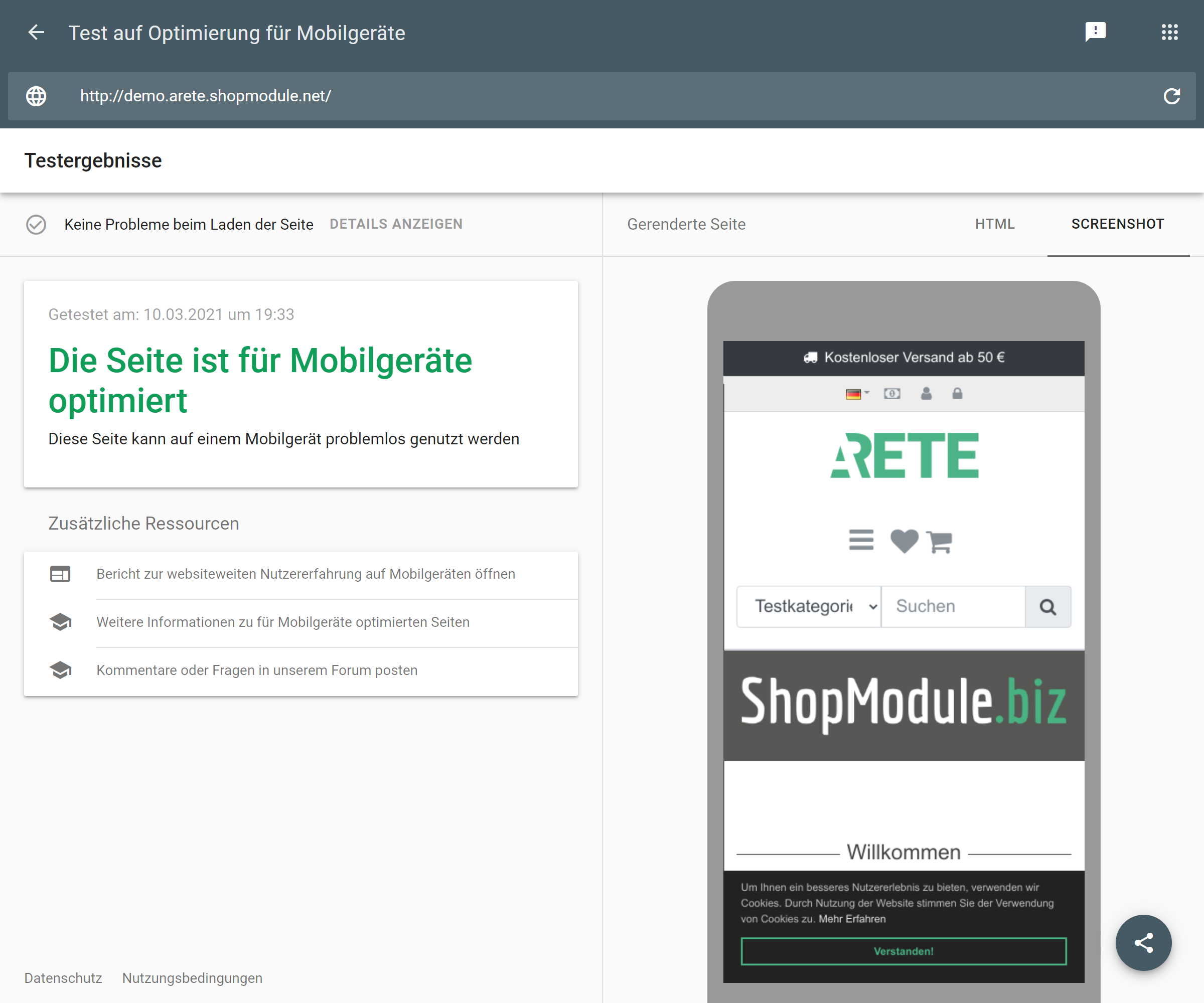 Mobile First – responsives Template ARETE 7