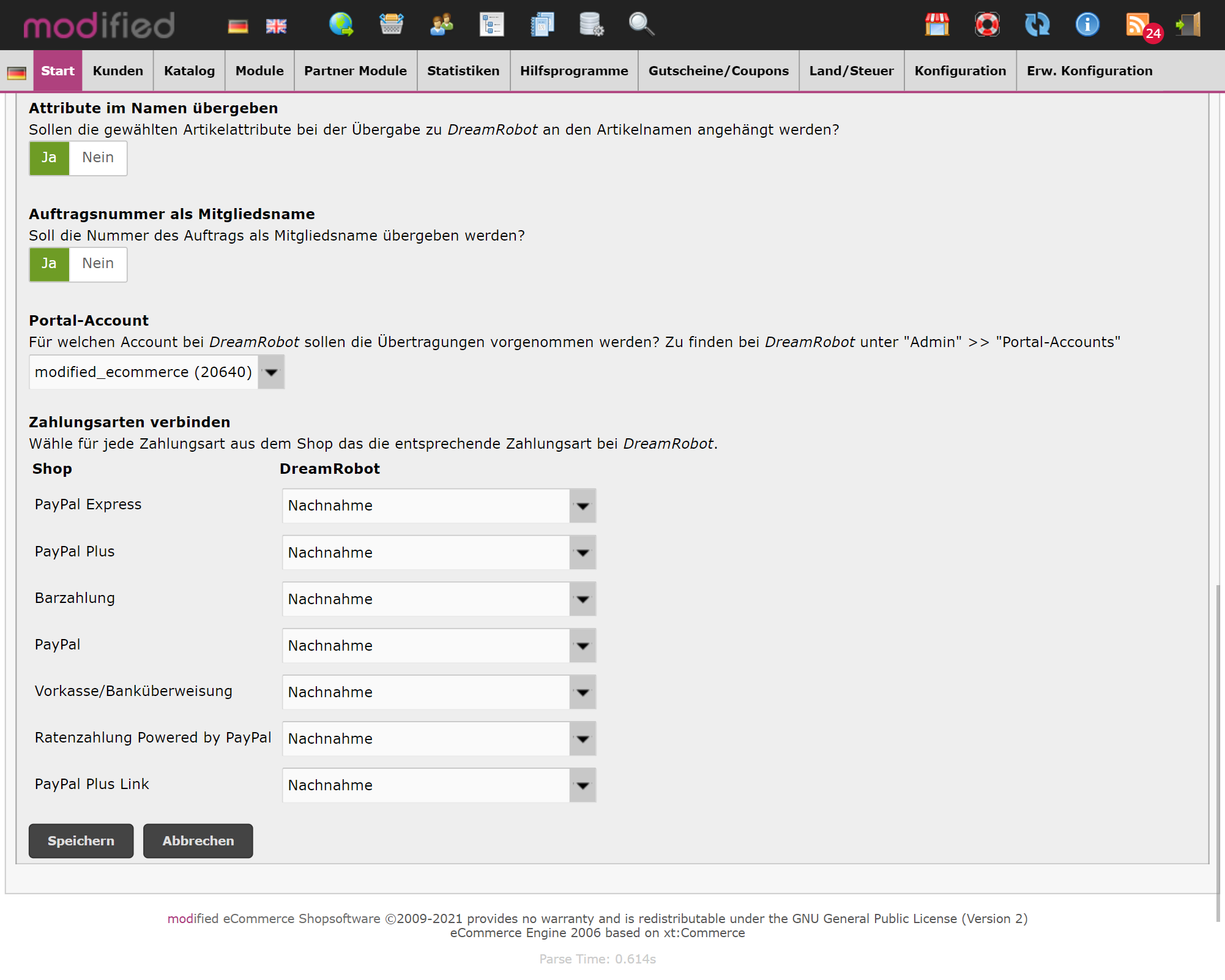 DreamRobot API für modified eCommerce 5
