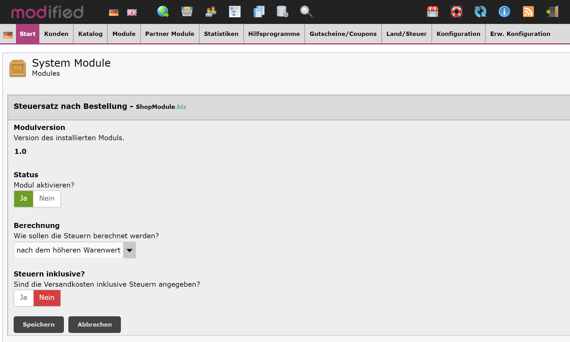 Versandkosten mit unterschiedlichen Mehrwertsteuersätzen