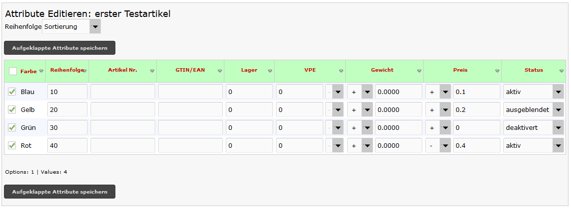 SEO Modul Status für Attribute 2