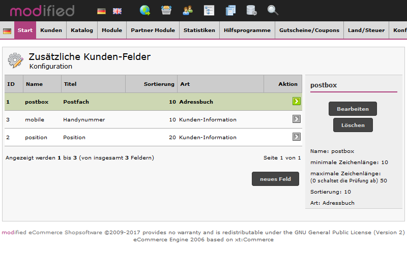 zusätzliche Kundeninformationen