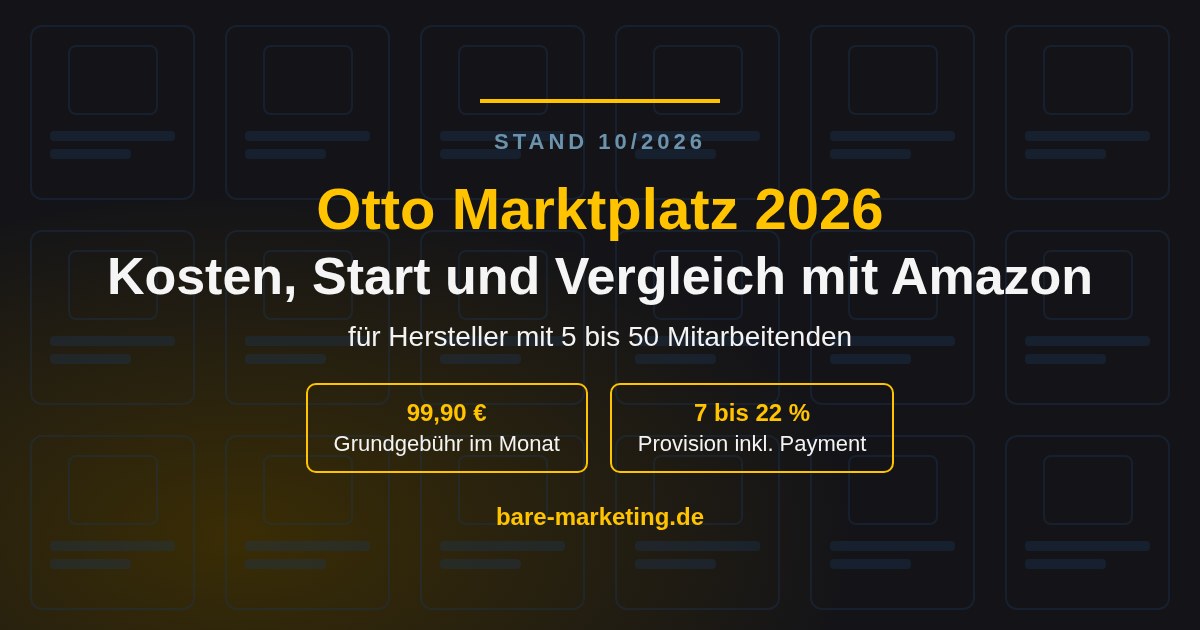 Otto Marktplatz 2026: Kosten, Voraussetzungen und der ehrliche Vergleich mit Amazon für Hersteller